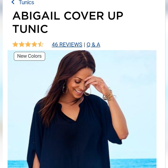 ❤️SALE! NWOT SWIMSUITS FOR ALL Abigail Cover Up Black Tunic 14/16 - Picture 4 of 12